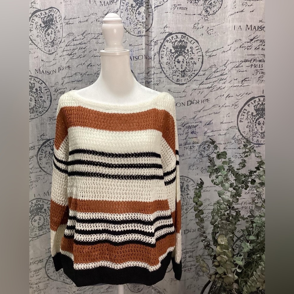 NO BRAND | Striped Knit Sweater - Picture 3 of 6